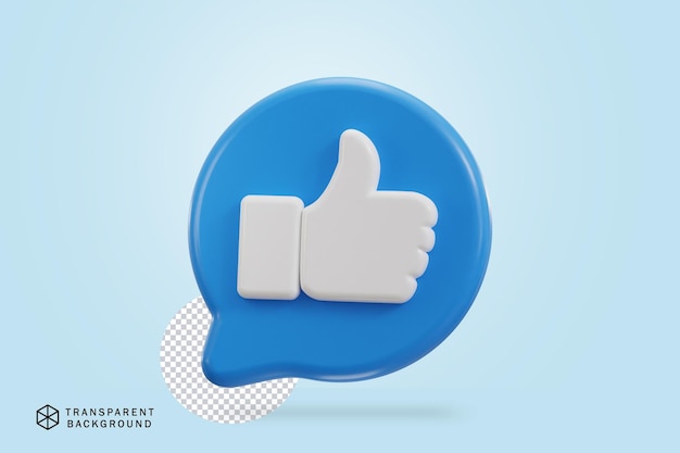 3d thumbs up social media like icon vector illustration