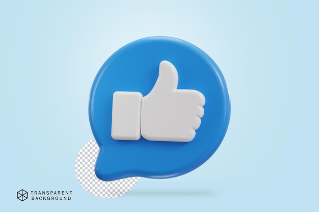 PSD 3d thumbs up social media like icon vector illustration