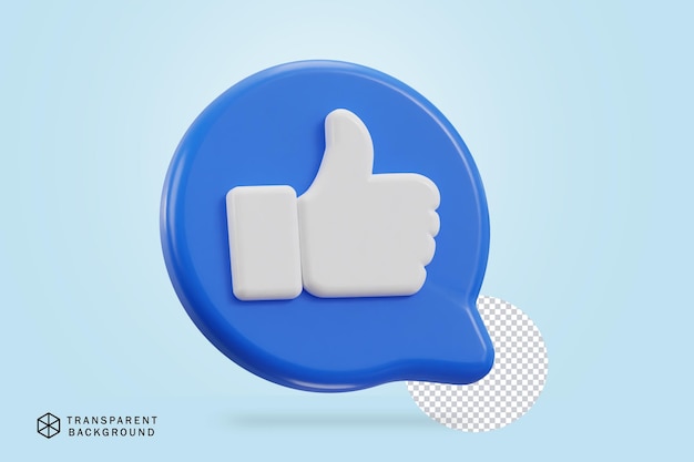 3d thumbs up social media like icon vector illustration