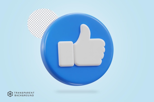 3d thumbs up social media like icon vector illustration