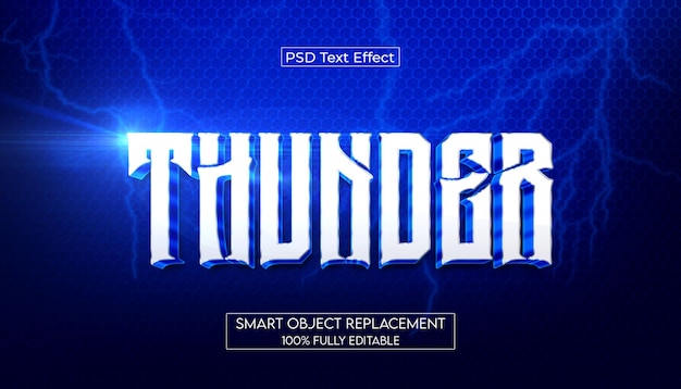 3d Thunder 편집 가능한 텍스트 효과