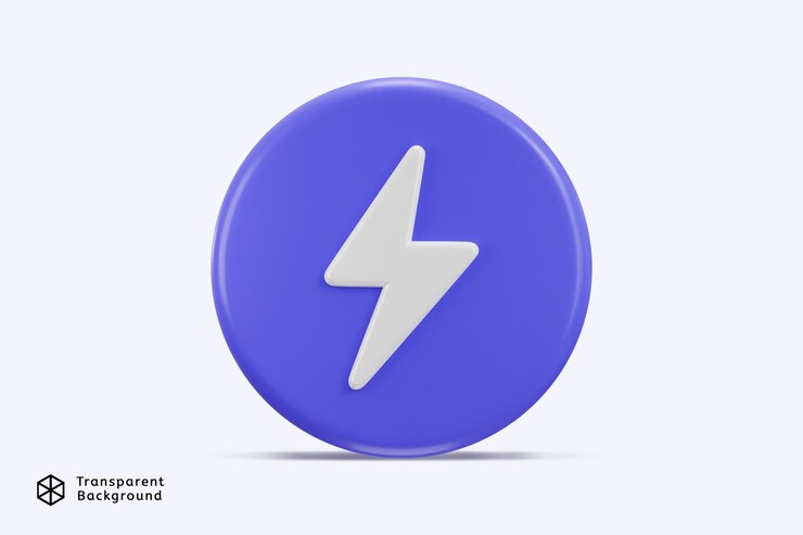 PSD 3d thunderbolt energy flash lightning icon vector illustration