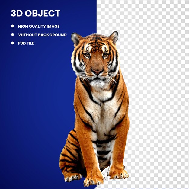 PSD 3d illustrazione della tigre