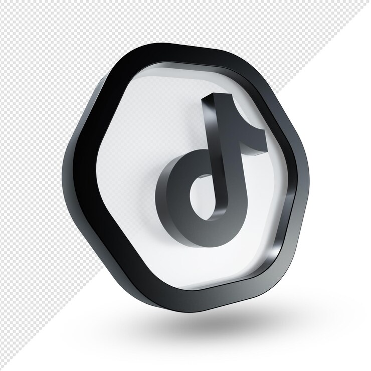 3d Tiktok Logo glass acrylic isolated