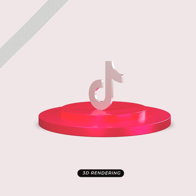 PSD 3d tiktok silver icon realistic rendering