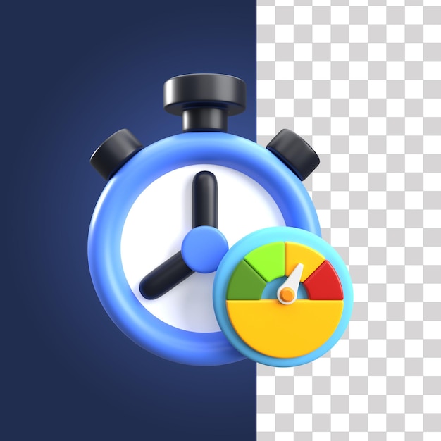 PSD 3d time gauge illustration