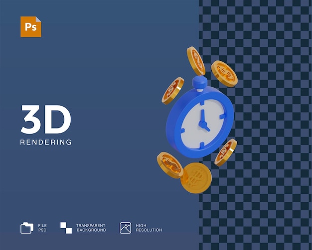 3d time is money illustration