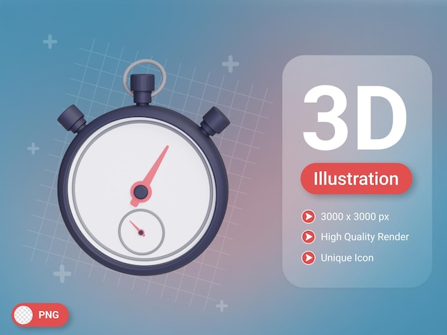 PSD 3d timer icon