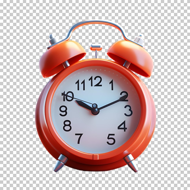 3d timer isolated on transparent background