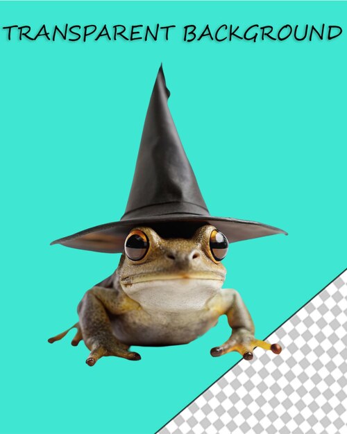 PSD 3d toad frog with witch hat for halloween