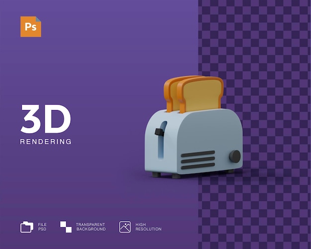 PSD 3d toast broodmachine illustratie