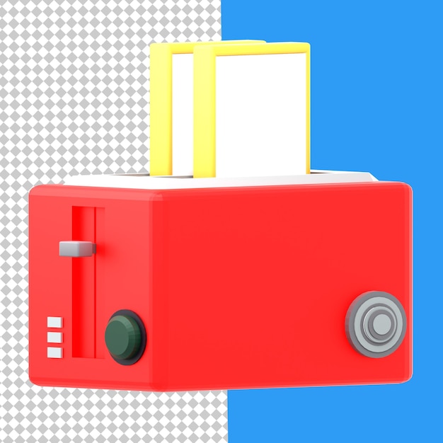 3d toaster isolated with transparent background