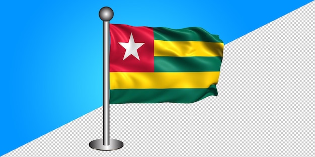 3d togo flag icon - badge png - transparent background