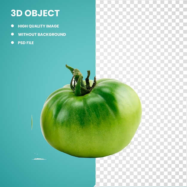 PSD 3d トマチロ フルーツと野菜の洗 ⁇  食品 緑のトマト