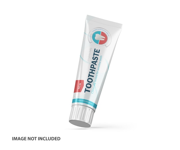 3d toothpaste plastic tube psd mockup