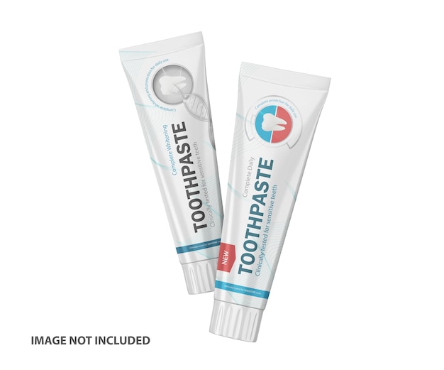 PSD 3d toothpaste plastic tubes psd mockup