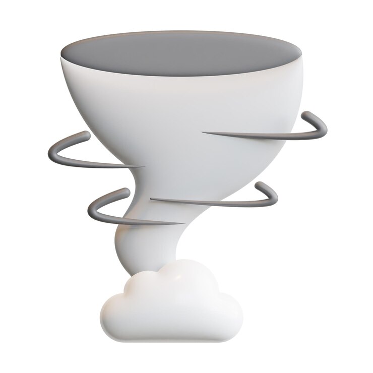 PSD 3d tornado weather concept high quality render illustration