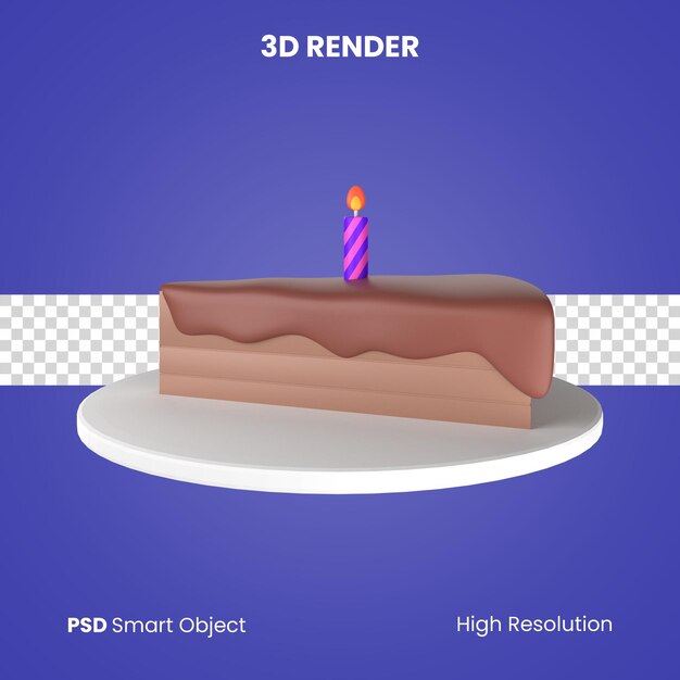 3d Tort Urodzinowy W Plasterkach Renderowany Na Białym Tle