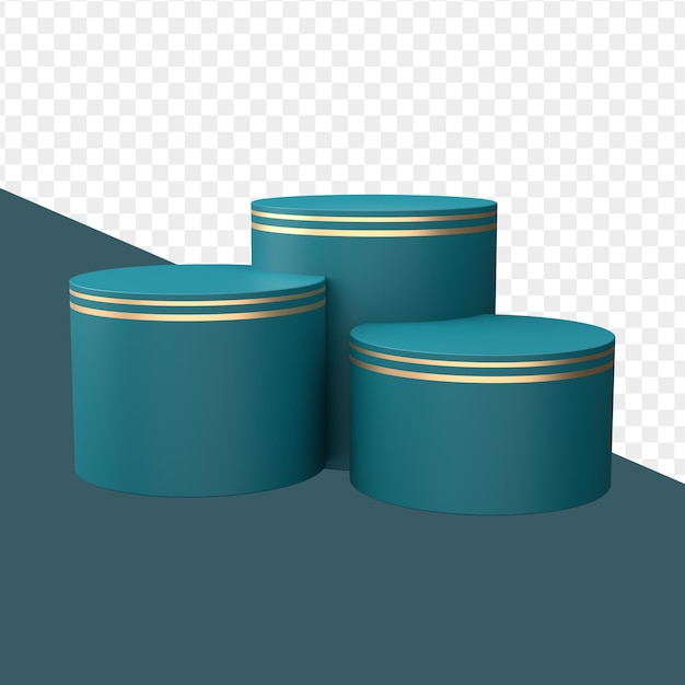 3D tosca gullpodium scene med transparent bakgrunn