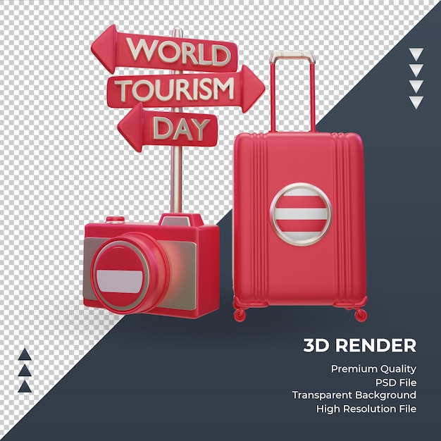 3d tourism day austria flag rendering front view