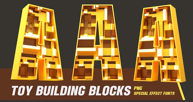 3D Toys Block Style Series Multi View Letter A