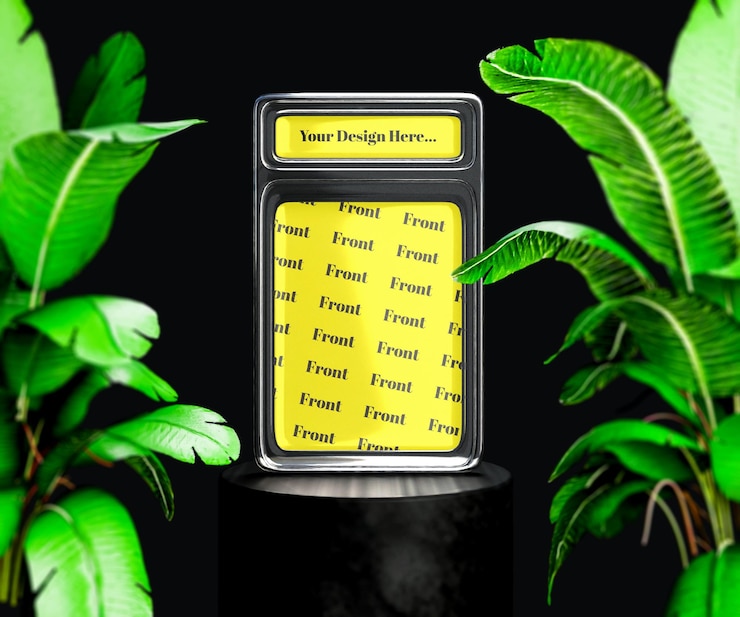 PSD 3d trading card mockup template