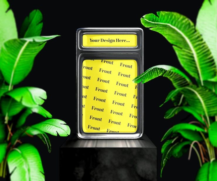 PSD 3d trading card mockup template