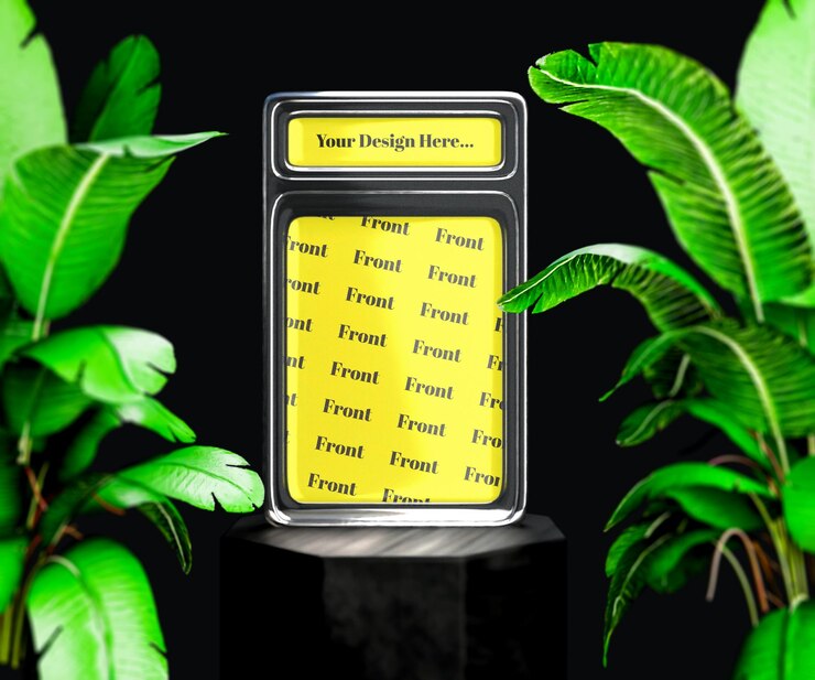PSD 3d trading card mockup template