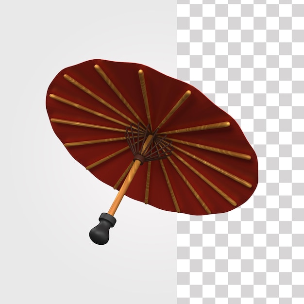 PSD 3d traditional umbrellas illustration