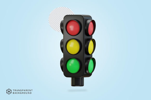 3d traffic light icon