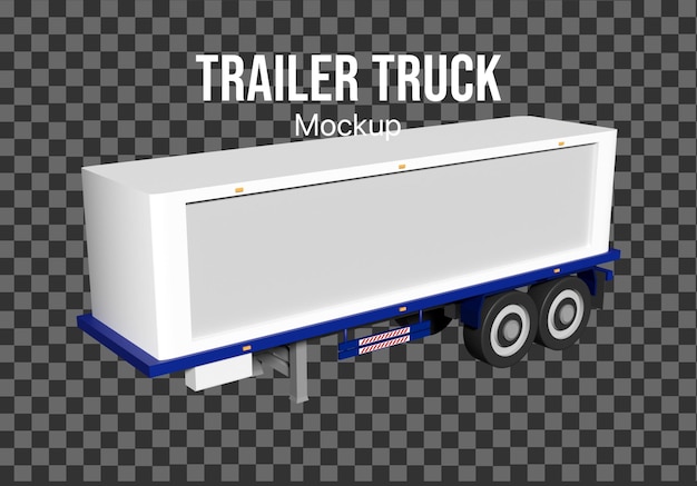 3d trailer truck cargo mockup