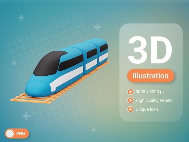 3d train icon