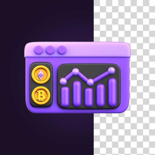 3d tranding dashboard illustration