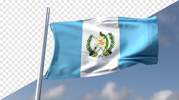 3d transparante vlag van guatemala