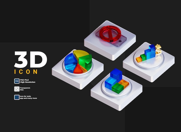 3D Transparent and Colorful icon