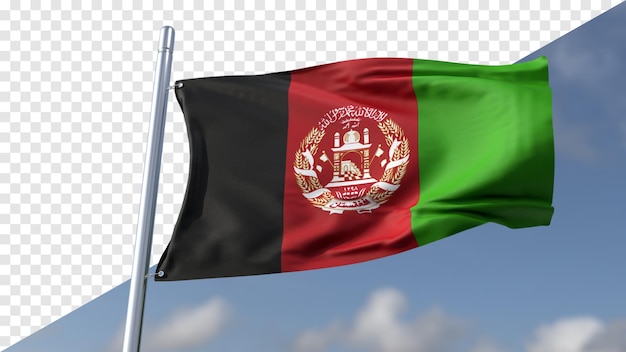 3d transparent flag of afghanistan
