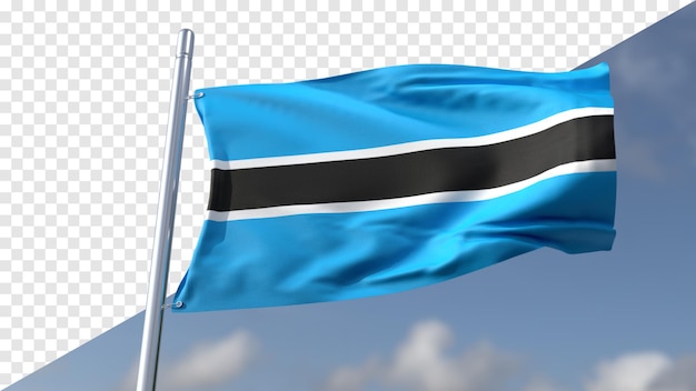3d transparent flag of botswana