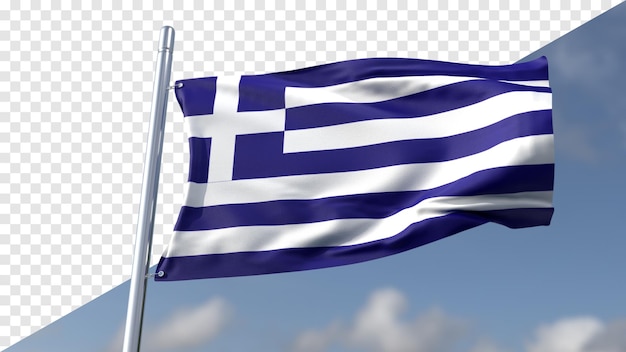 3d transparent flag of greece