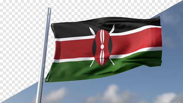 PSD 3d transparent flag of kenya