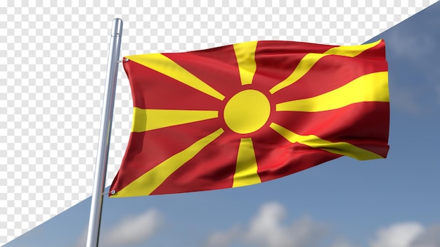 PSD bandiera trasparente 3d della macedonia