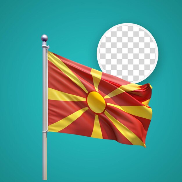 PSD bandiera trasparente 3d della macedonia