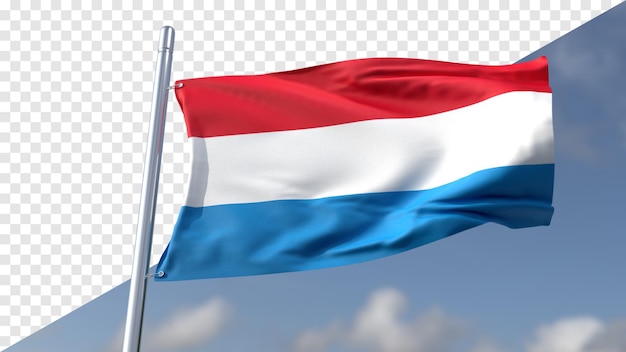 3D transparent flag of Luxembourg