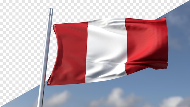 PSD 3d transparent flag of peru