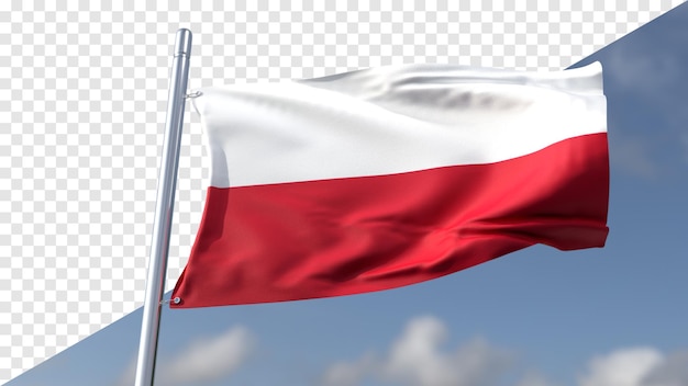 3d transparent flag of poland