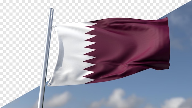 3d transparent flag of qatar