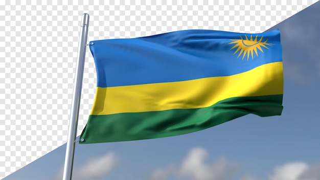 PSD bandiera trasparente 3d del rwanda