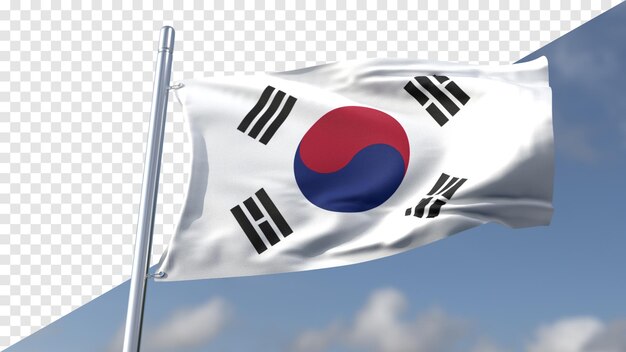 PSD 3d transparent flag of south korea