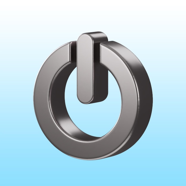 3D Transparent Power Icon