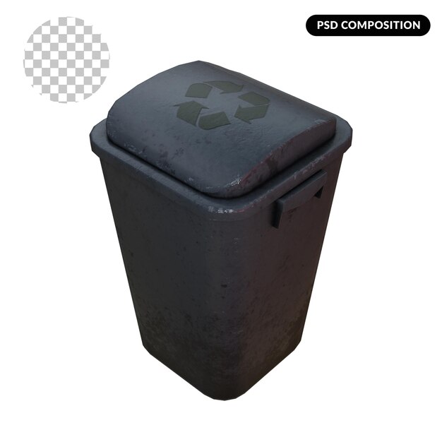 PSD 3d trash bin