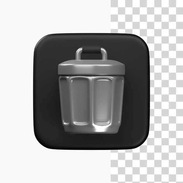 3d trash icon